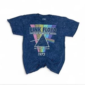 Pink Floyd 1973 Dark Side of the Moon World Tour Tee XS Acid Wash Band Shirt